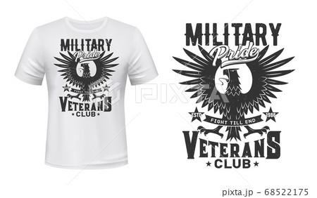 Eagle print t-shirt mockup, military veterans club Eagle print t-shirt mockup, military veterans club 68522175
