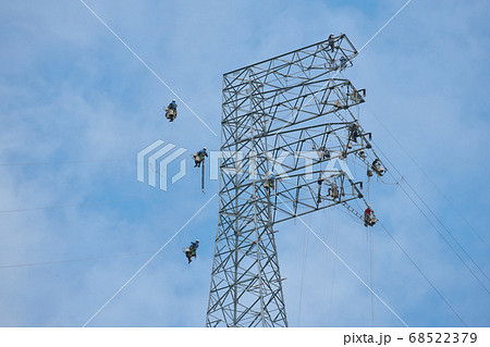 高圧電線架け替え工事 68522379