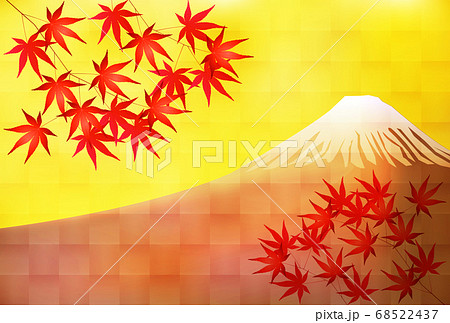 紅葉 富士山 もみじ 背景のイラスト素材