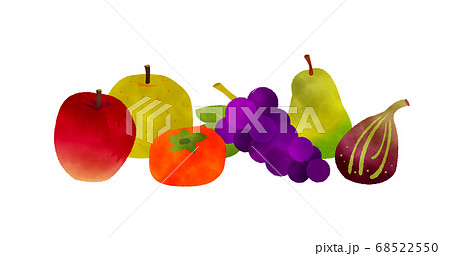 Fruits Watercolor Vector 가을 과일 세트 수채화 - 스톡일러스트 [68522550] - Pixta