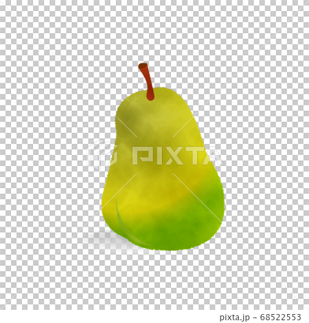 Pear02 Watercolor Vector 秋の果物 洋梨 水彩 影ありのイラスト素材