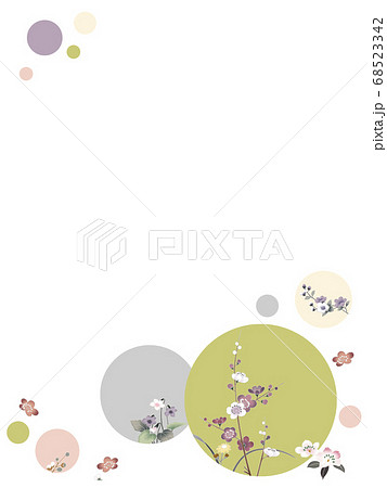 和柄テンプレート 加賀風の花 のイラスト素材
