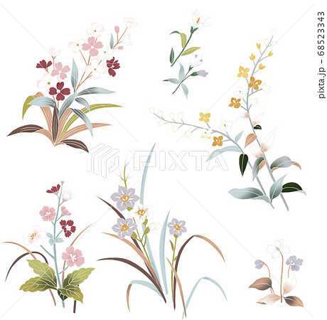 和柄素材 野の花 のイラスト素材