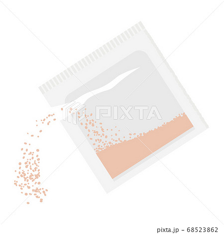 オレンジ色の粉薬を開封するイラスト 68523862