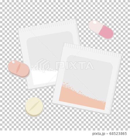 粉薬、錠剤など複数の薬 イラスト  68523865