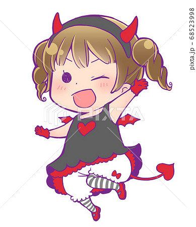 ハロウィン仮装の女の子 小悪魔のイラスト素材