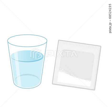 薬を飲む 粉薬と水 イメージイラスト 薬を飲む 粉薬と水 イメージイラスト 68524235