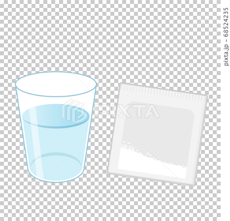 薬を飲む 粉薬と水 イメージイラスト 薬を飲む 粉薬と水 イメージイラスト 68524235
