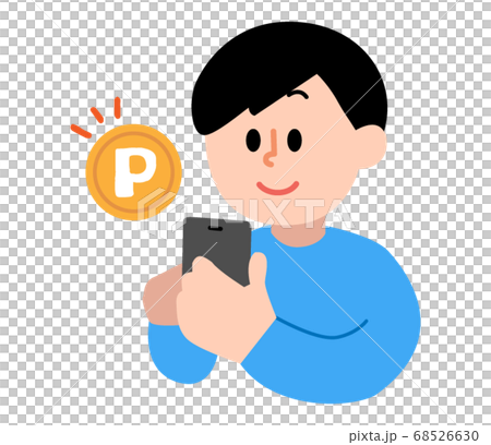 Men paying by smartphone (simple color) 68526630