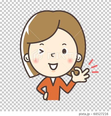 Okサインををする女の子 Okポーズのイラスト素材