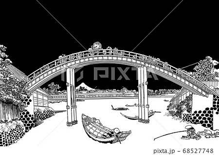 葛飾北斎イメージ深川万年橋下白2 68527748
