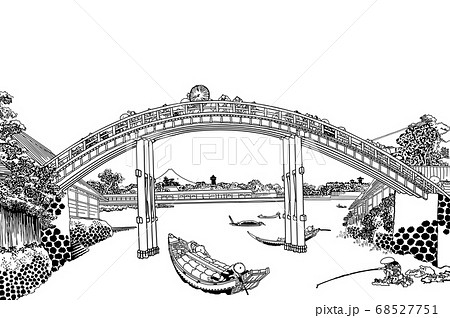 葛飾北斎イメージ深川万年橋下白 68527751