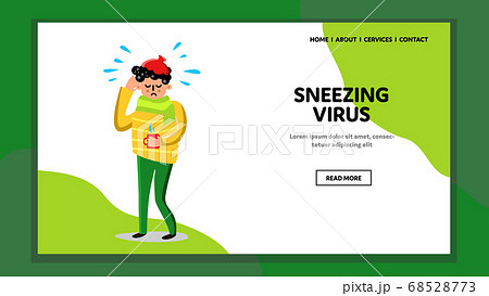 Sneezing Virus Respiratory Disease Man Vector Illustration 68528773