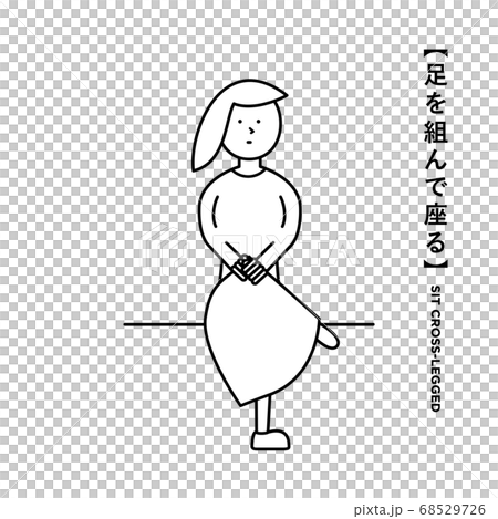 足を組む 座る 女性 イラスト ピクトグラムのイラスト素材