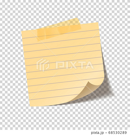 Realistic sticky note sheet. Blank lined paper. Vector illustration. 68530289