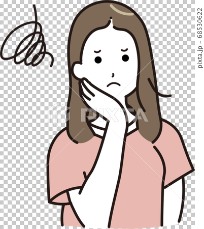 困っている女性のイラスト素材