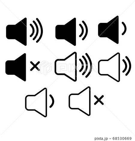 set speaker icon on white background. speaker sign. sound symbol. audio speaker volume icon for your web site design, logo, app, UI.  flat style.  68530669