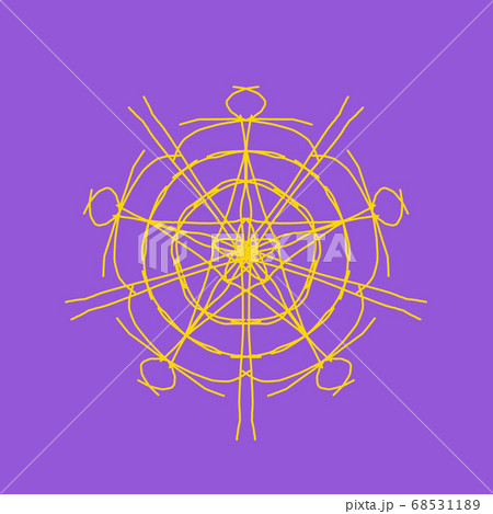 Yellow abstract shape on purple background. Computer generated geometric illustration. Yellow abstract shape on purple background. Computer generated geometric illustration. 68531189