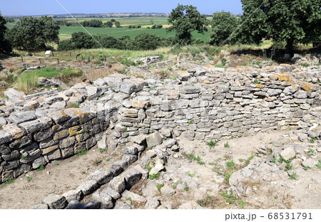 Ruins of stone buildings in Troy city, Turkey Ruins of stone buildings in Troy city, Turkey 68531791