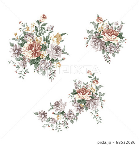 モダンな花の装飾のイラスト素材