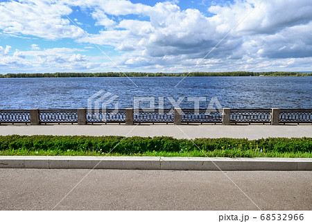 Front view of cast iron fence of Volga embankment 68532966