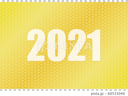 日式金色背面印有2021年的新年賀卡或明信片的設計 日式金色背面印有2021年的新年賀卡或明信片的設計 68533040