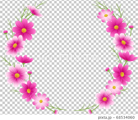 Pink gradient cosmos round frame, wreath,... - Stock Illustration