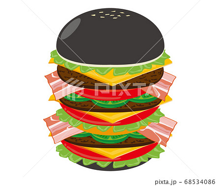 チーズとビーフのハンバーガーのベクターイラスト チーズとビーフのハンバーガーのベクターイラスト 68534086
