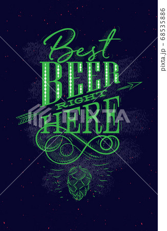 Poster lettering best beer right here dark Poster lettering best beer right here dark 68535886