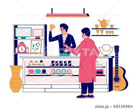 Pawnshop services, vector flat style design illustration 68536964