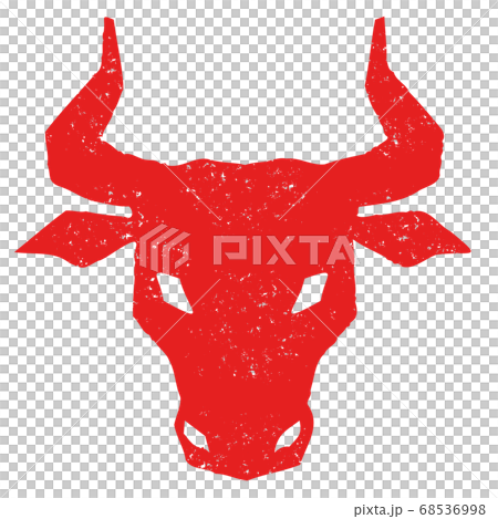 Stamp-style illustration of cow face up Stamp-style illustration of cow face up 68536998