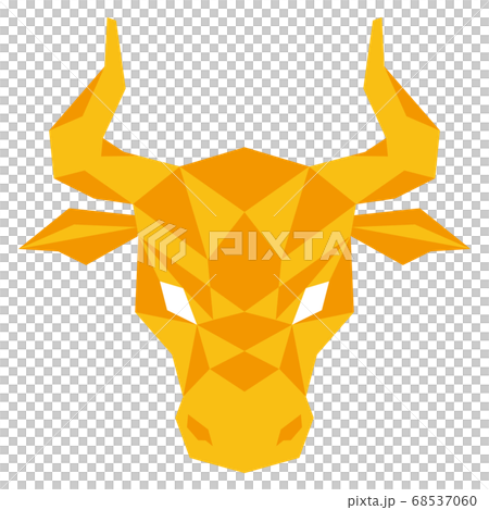 Illustration of yellow cow face up Illustration of yellow cow face up 68537060
