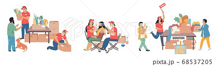 Homeless donation set, vector flat isolated illustration 68537205