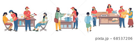 Homeless donation set, vector flat isolated illustration 68537206