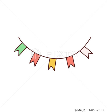 Holiday bunting or colorful flags garland cartoon vector illustration isolated. Holiday bunting or colorful flags garland cartoon vector illustration isolated. 68537567