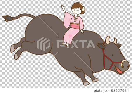和服女孩騎牛 68537984