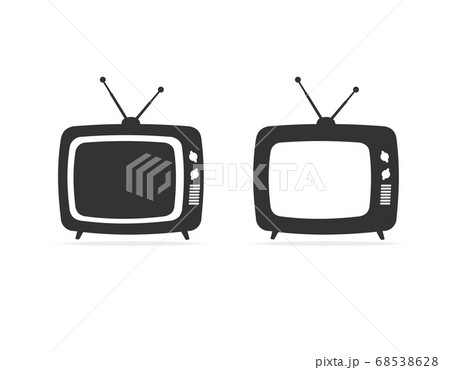 Cartoon Silhouette Black Retro Tv Set. Vector Cartoon Silhouette Black Retro Tv Set. Vector 68538628