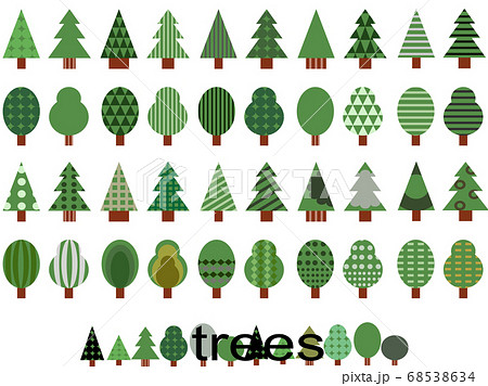 Illustration Of Many Fashionable And Cute Trees Stock Illustration