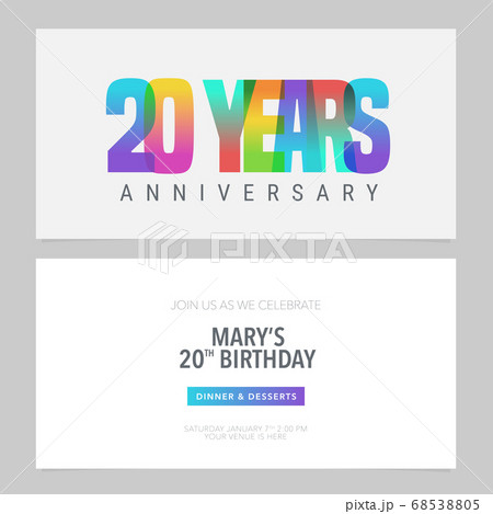 20 years anniversary invitation to celebration vector illustration 68538805