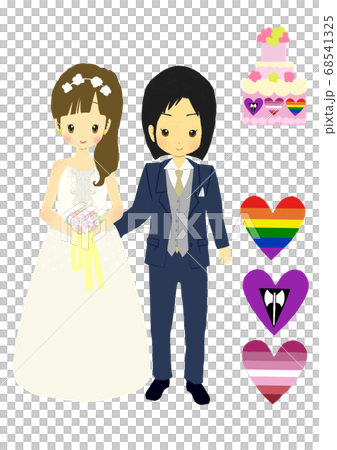 レズビアンカップル 結婚 Lgbtイラストのイラスト素材