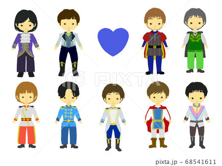 カラフルな王子様 セットのイラスト素材