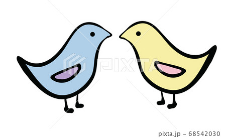 three bird flying in colorful vector drawing for children book, brochure, pamphlet, background 68542030