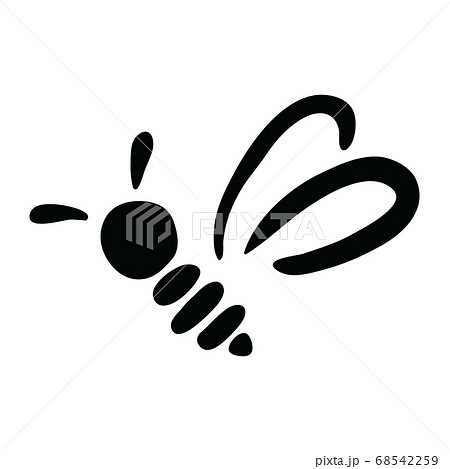 Vector Illustration Hand-drawn Silhouette Of A Bee. Vector Illustration Hand-drawn Silhouette Of A Bee. 68542259