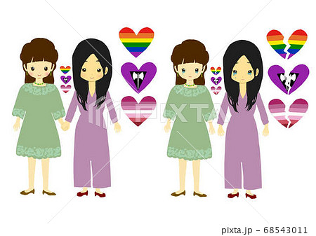レズビアンカップル フェム 同性 Lgbtイラストのイラスト素材