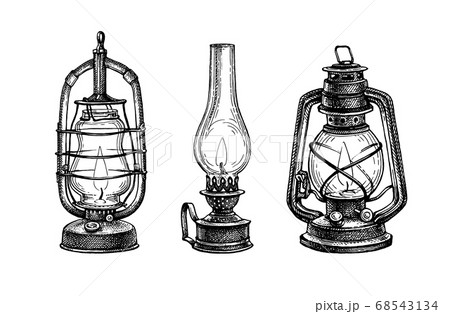 Sketch Old Kerosene Lamp Stock Clipart | Royalty-Free | FreeImages