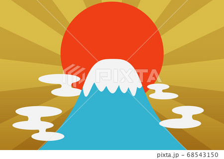 富士山の背景　長方形　初日の出　集中線 68543150