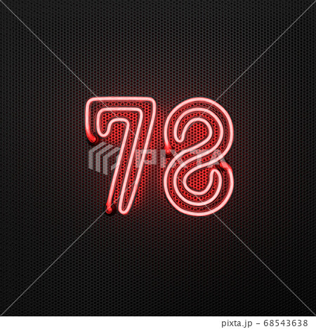 Glowing red neon number 78 celebration Glowing red neon number 78 celebration 68543638