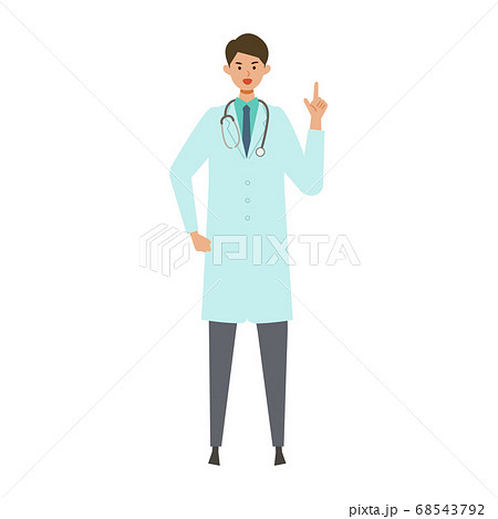 指差しで説明する男性医師のイラスト 68543792