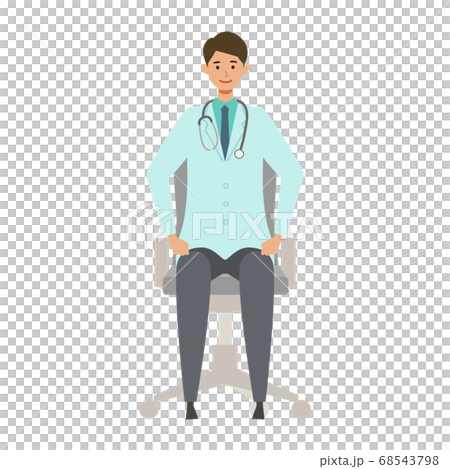 坐在椅子上的男醫生的插圖 坐在椅子上的男醫生的插圖 68543798