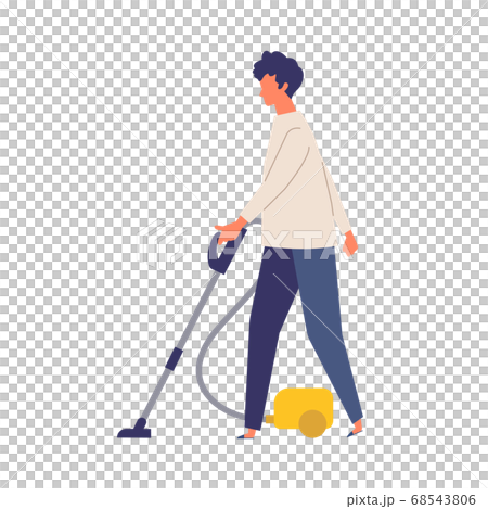 掃除機をかける男性のイラスト 68543806